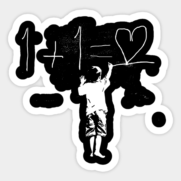 One Plus One Equals Love Sticker by Artrocity